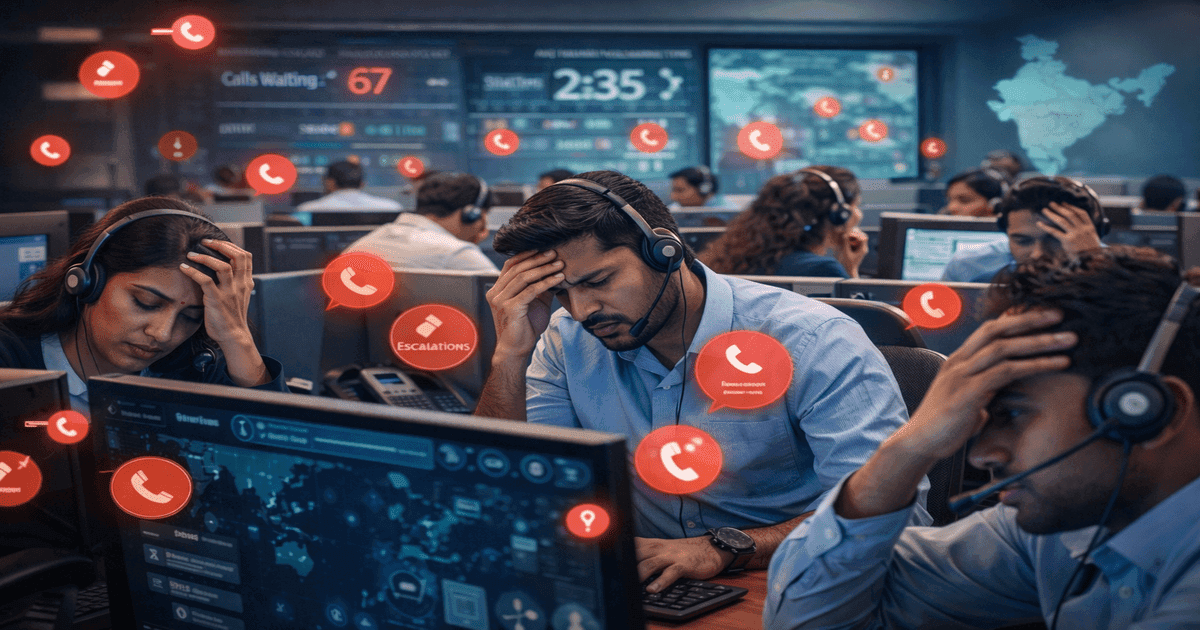 Voice AI handling Level-1 customer calls in an Indian call center environment